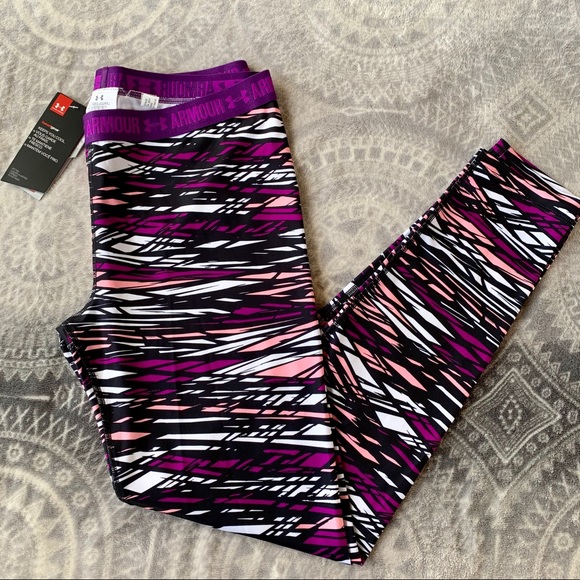 Under Armour Girls Heatgear Printed Leggings - Picture 7 of 8